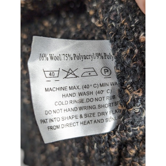 Tivoli Whimsigoth Crochet Chunky Knit Wool Sweater Size L Black Grunge Witchy - Picture 6 of 8